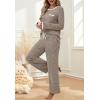imageXIEERDUO Womens Pajama Sets Long Sleeve Sleepwear Soft Pjs Lounge Chest Pocket Two Piece Sets For WomenCoffee