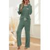 imageXIEERDUO Womens Pajama Sets Long Sleeve Sleepwear Soft Pjs Lounge Chest Pocket Two Piece Sets For WomenGreen