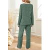 imageXIEERDUO Womens Pajama Sets Long Sleeve Sleepwear Soft Pjs Lounge Chest Pocket Two Piece Sets For WomenGreen