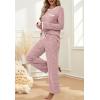 imageXIEERDUO Womens Pajama Sets Long Sleeve Sleepwear Soft Pjs Lounge Chest Pocket Two Piece Sets For WomenPink