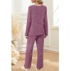 imageXIEERDUO Womens Pajama Sets Long Sleeve Sleepwear Soft Pjs Lounge Chest Pocket Two Piece Sets For WomenPurplish Red
