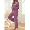 imageXIEERDUO Womens Pajama Sets Long Sleeve Sleepwear Soft Pjs Lounge Chest Pocket Two Piece Sets For WomenPurplish Red