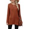 imageXIEERDUO Womens Tunic Tops Long Sleeve Crew Neck High Low Hem Loose Fit Shirts Blouses with Pockets