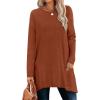 imageXIEERDUO Womens Tunic Tops Long Sleeve Crew Neck High Low Hem Loose Fit Shirts Blouses with Pockets