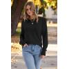 imageWomens Sweaters Fall Fashion 2025 Long Sleeve Button Cuff Soft Knit Pullover Trendy Tops Dressy Casual BlousesBlack