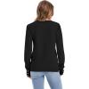 imageWomens Sweaters Fall Fashion 2025 Long Sleeve Button Cuff Soft Knit Pullover Trendy Tops Dressy Casual BlousesBlack