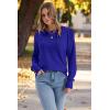 imageWomens Sweaters Fall Fashion 2025 Long Sleeve Button Cuff Soft Knit Pullover Trendy Tops Dressy Casual BlousesBlue