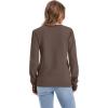 imageWomens Sweaters Fall Fashion 2025 Long Sleeve Button Cuff Soft Knit Pullover Trendy Tops Dressy Casual BlousesBrown