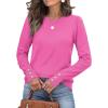 imageWomens Sweaters Fall Fashion 2025 Long Sleeve Button Cuff Soft Knit Pullover Trendy Tops Dressy Casual BlousesPink