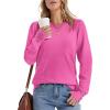 imageWomens Sweaters Fall Fashion 2025 Long Sleeve Button Cuff Soft Knit Pullover Trendy Tops Dressy Casual BlousesPink