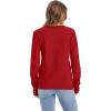 imageWomens Sweaters Fall Fashion 2025 Long Sleeve Button Cuff Soft Knit Pullover Trendy Tops Dressy Casual BlousesRed