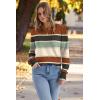 imageWomens Sweaters Fall Fashion 2025 Long Sleeve Button Cuff Soft Knit Pullover Trendy Tops Dressy Casual BlousesStripe