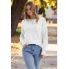 imageWomens Sweaters Fall Fashion 2025 Long Sleeve Button Cuff Soft Knit Pullover Trendy Tops Dressy Casual BlousesWhite