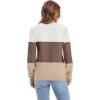 imageWomens Sweaters Fall Fashion 2025 Long Sleeve Button Cuff Soft Knit Pullover Trendy Tops Dressy Casual BlousesWhite Brown Khaki