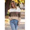 imageWomens Sweaters Fall Fashion 2025 Long Sleeve Button Cuff Soft Knit Pullover Trendy Tops Dressy Casual BlousesWhite Brown Khaki