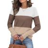imageWomens Sweaters Fall Fashion 2025 Long Sleeve Button Cuff Soft Knit Pullover Trendy Tops Dressy Casual BlousesWhite Brown Khaki
