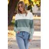 imageWomens Sweaters Fall Fashion 2025 Long Sleeve Button Cuff Soft Knit Pullover Trendy Tops Dressy Casual BlousesWhite Green Blue