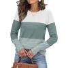 imageWomens Sweaters Fall Fashion 2025 Long Sleeve Button Cuff Soft Knit Pullover Trendy Tops Dressy Casual BlousesWhite Green Blue