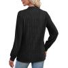 imageXIEERDUO Long Sleeve Shirts For Women Dressy Casual Mock Neck Fall Fashion 2025 Soft Lightweight Tunic SweatersBlack