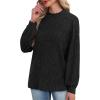 imageXIEERDUO Long Sleeve Shirts For Women Dressy Casual Mock Neck Fall Fashion 2025 Soft Lightweight Tunic SweatersBlack