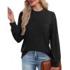 imageXIEERDUO Long Sleeve Shirts For Women Dressy Casual Mock Neck Fall Fashion 2025 Soft Lightweight Tunic SweatersBlack