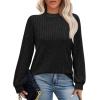 imageXIEERDUO Long Sleeve Shirts For Women Dressy Casual Mock Neck Fall Fashion 2025 Soft Lightweight Tunic SweatersBlack