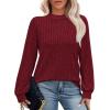 imageXIEERDUO Long Sleeve Shirts For Women Dressy Casual Mock Neck Fall Fashion 2025 Soft Lightweight Tunic SweatersBurgundy