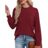 imageXIEERDUO Long Sleeve Shirts For Women Dressy Casual Mock Neck Fall Fashion 2025 Soft Lightweight Tunic SweatersBurgundy