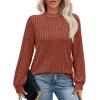 imageXIEERDUO Long Sleeve Shirts For Women Dressy Casual Mock Neck Fall Fashion 2025 Soft Lightweight Tunic SweatersCaramel