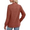 imageXIEERDUO Long Sleeve Shirts For Women Dressy Casual Mock Neck Fall Fashion 2025 Soft Lightweight Tunic SweatersCaramel