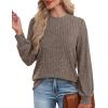 imageXIEERDUO Long Sleeve Shirts For Women Dressy Casual Mock Neck Fall Fashion 2025 Soft Lightweight Tunic SweatersCoffee