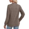 imageXIEERDUO Long Sleeve Shirts For Women Dressy Casual Mock Neck Fall Fashion 2025 Soft Lightweight Tunic SweatersCoffee