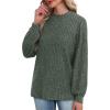imageXIEERDUO Long Sleeve Shirts For Women Dressy Casual Mock Neck Fall Fashion 2025 Soft Lightweight Tunic SweatersGreen