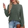 imageXIEERDUO Long Sleeve Shirts For Women Dressy Casual Mock Neck Fall Fashion 2025 Soft Lightweight Tunic SweatersGreen