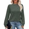 imageXIEERDUO Long Sleeve Shirts For Women Dressy Casual Mock Neck Fall Fashion 2025 Soft Lightweight Tunic SweatersGreen