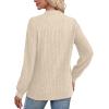 imageXIEERDUO Long Sleeve Shirts For Women Dressy Casual Mock Neck Fall Fashion 2025 Soft Lightweight Tunic SweatersKhaki
