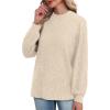 imageXIEERDUO Long Sleeve Shirts For Women Dressy Casual Mock Neck Fall Fashion 2025 Soft Lightweight Tunic SweatersKhaki
