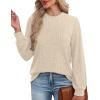 imageXIEERDUO Long Sleeve Shirts For Women Dressy Casual Mock Neck Fall Fashion 2025 Soft Lightweight Tunic SweatersKhaki