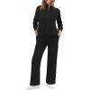 imageXIEERDUO Womens 2 Piece Lounge Sets Full Zip Up Sweatsuit Wide Leg Tracksuit Workout Outfits Fashion Airport WearA Black