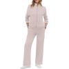 imageXIEERDUO Womens 2 Piece Lounge Sets Full Zip Up Sweatsuit Wide Leg Tracksuit Workout Outfits Fashion Airport WearApricot