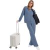 imageXIEERDUO Womens 2 Piece Lounge Sets Full Zip Up Sweatsuit Wide Leg Tracksuit Workout Outfits Fashion Airport WearBlue
