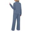 imageXIEERDUO Womens 2 Piece Lounge Sets Full Zip Up Sweatsuit Wide Leg Tracksuit Workout Outfits Fashion Airport WearBlue