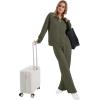 imageXIEERDUO Womens 2 Piece Lounge Sets Full Zip Up Sweatsuit Wide Leg Tracksuit Workout Outfits Fashion Airport WearGreen
