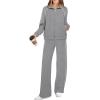 imageXIEERDUO Womens 2 Piece Lounge Sets Full Zip Up Sweatsuit Wide Leg Tracksuit Workout Outfits Fashion Airport WearGrey White