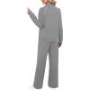 imageXIEERDUO Womens 2 Piece Lounge Sets Full Zip Up Sweatsuit Wide Leg Tracksuit Workout Outfits Fashion Airport WearGrey White