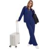 imageXIEERDUO Womens 2 Piece Lounge Sets Full Zip Up Sweatsuit Wide Leg Tracksuit Workout Outfits Fashion Airport WearNavy