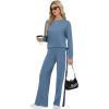 imageXIEERDUO 2 Piece Sets for Women Fall Fashion Must Have Teachers Airport Outfits 2025 Winter Clothing Lounge Sets SweatsuitsDblue