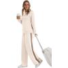 imageXIEERDUO 2 Piece Sets for Women Fall Fashion Must Have Teachers Airport Outfits 2025 Winter Clothing Lounge Sets SweatsuitsDcream