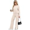 imageXIEERDUO 2 Piece Sets for Women Fall Fashion Must Have Teachers Airport Outfits 2025 Winter Clothing Lounge Sets SweatsuitsDcream