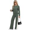 imageXIEERDUO 2 Piece Sets for Women Fall Fashion Must Have Teachers Airport Outfits 2025 Winter Clothing Lounge Sets SweatsuitsEgreen
